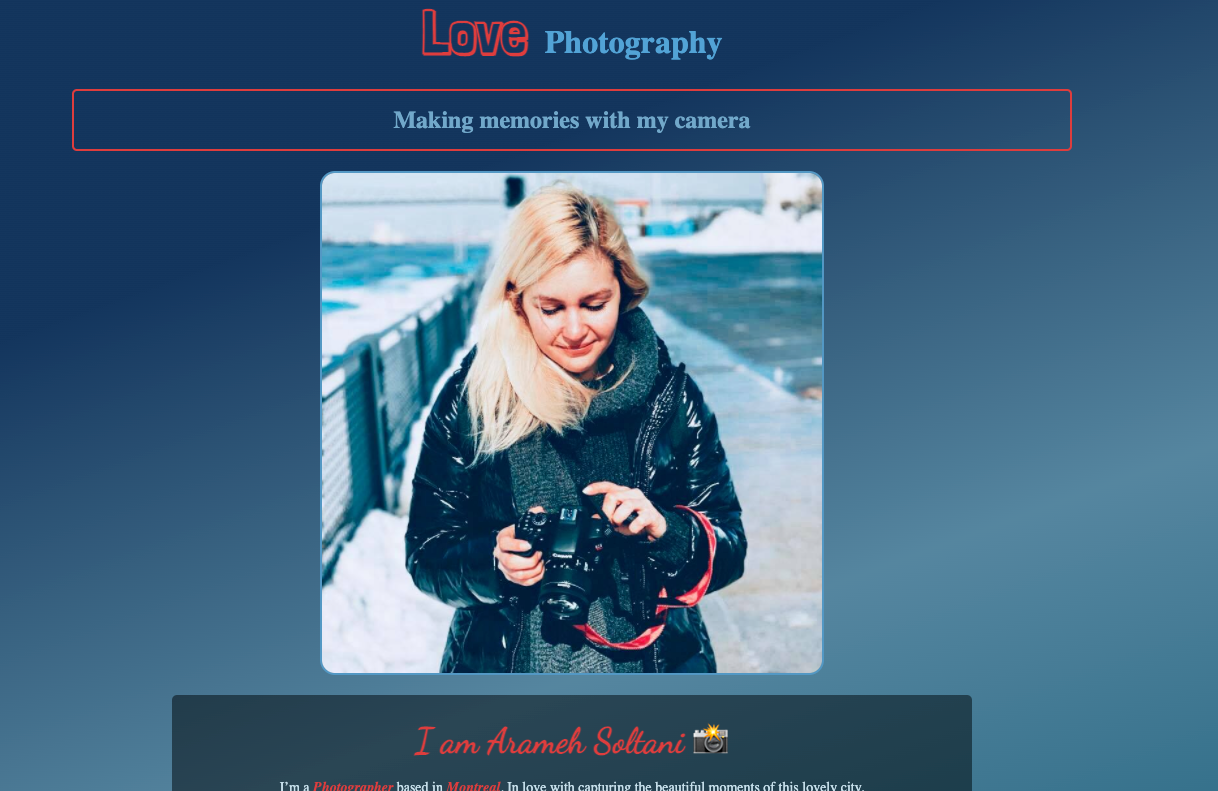 photography page